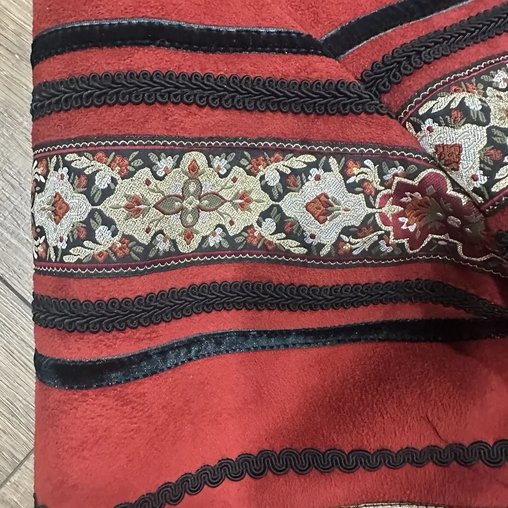 Coldwater‎ Creek Red Jacket Faux Suede - Large NEW